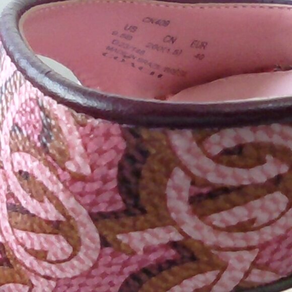 Brand New Women's Pink Coach Logo-Printed Block Heel Sandals - Picture 5 of 10